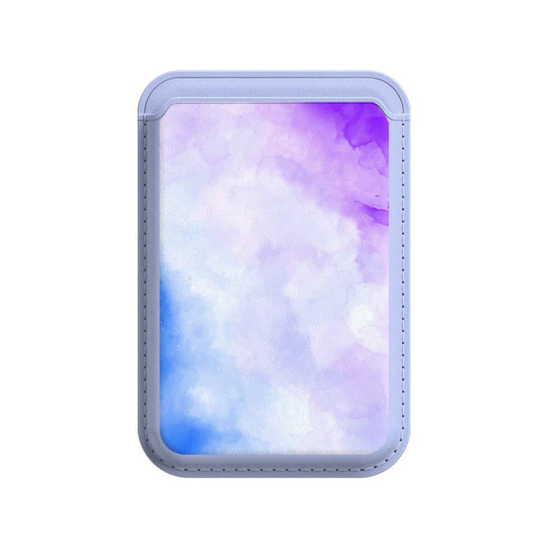 Bleu Violet - Porte Cartes En Cuir