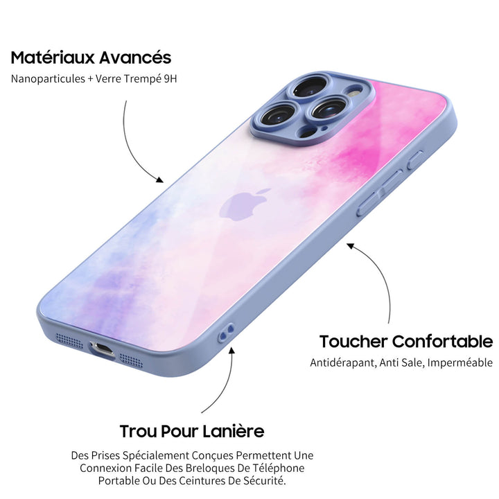 Violet Bleu Rose Pâle - Coque iPhone