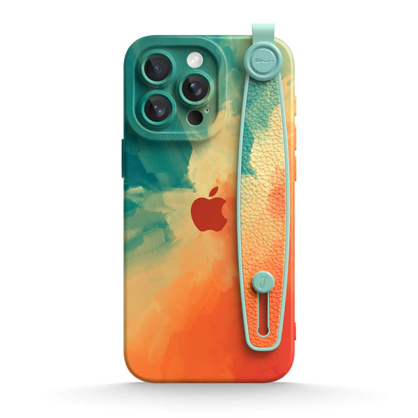 Orange Green - iPhone Wrist Strap Case