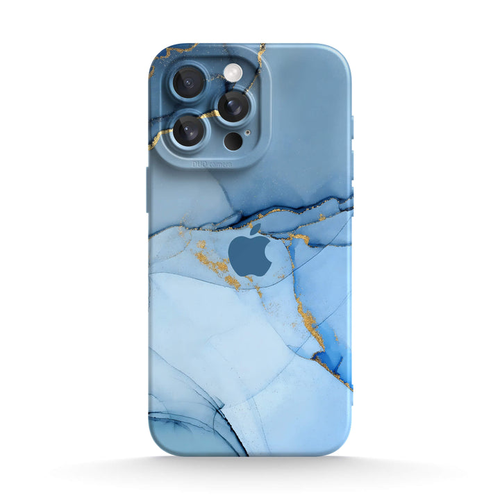 Gold Crack Blue - iPhone Case