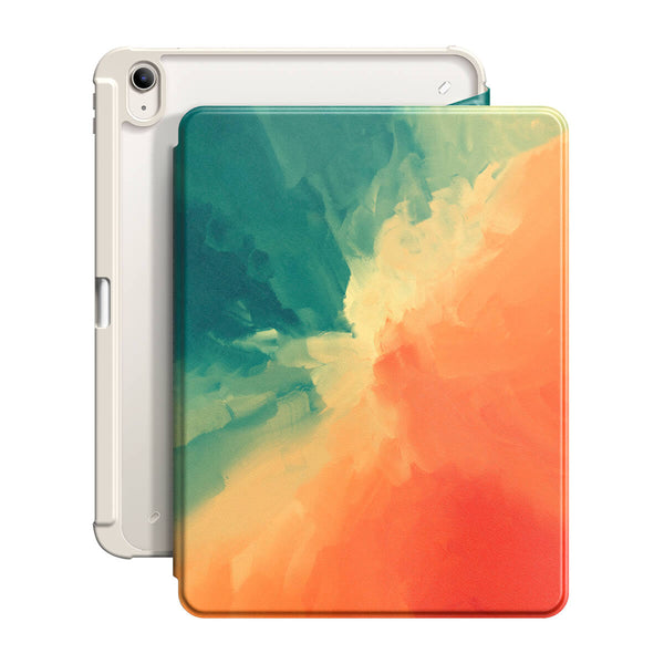 Orange Verte - Coque iPad Snap 360° Support Résistant Aux Chocs