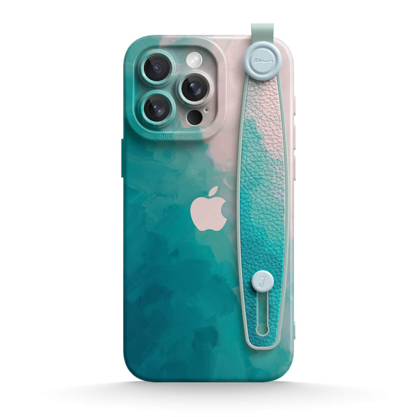 Green White - iPhone Wrist Strap Case