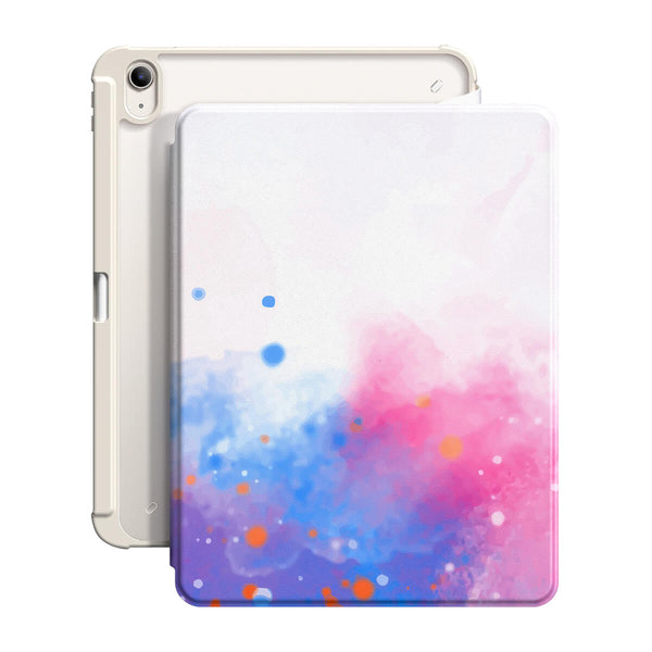 Violet Bleu Rose Pâle - Coque iPad Snap 360° Support Résistant Aux Chocs