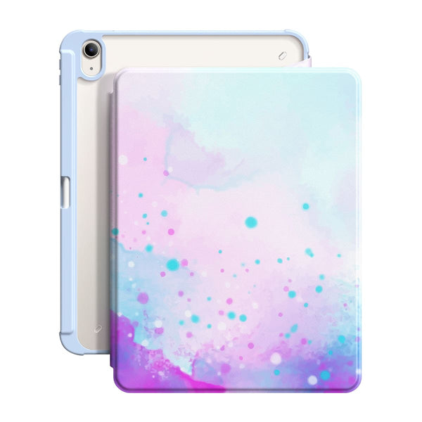 Aquarelle Rose Bleu - Coque iPad Snap 360° Support Résistant Aux Chocs