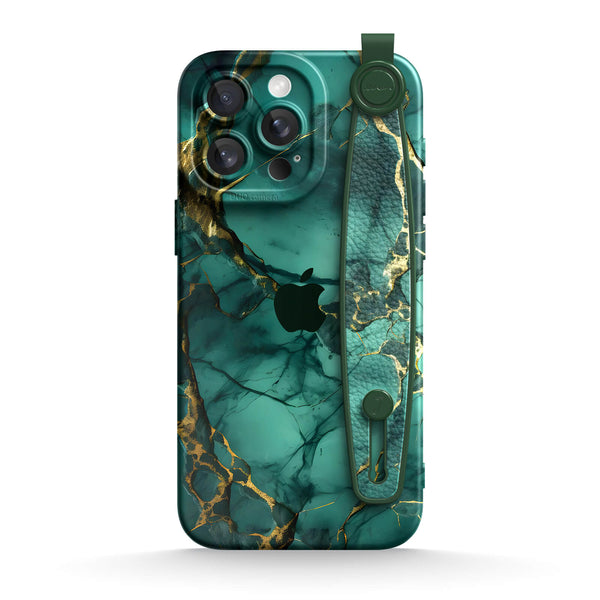 Broken Agate Green - iPhone Wrist Strap Case