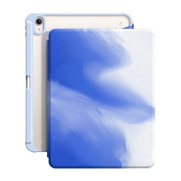 Bleu Blanc - Coque iPad Snap 360° Support Résistant Aux Chocs