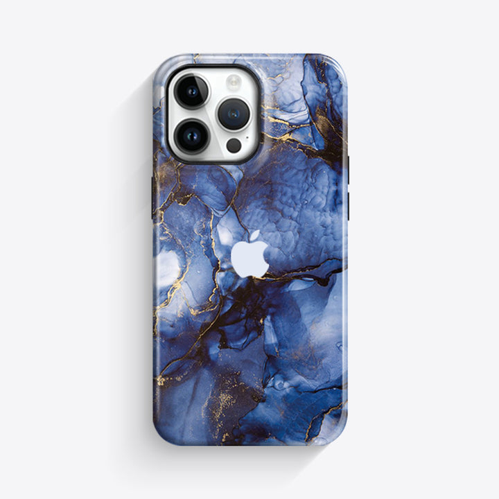 Doré Vague Bleu - Coque iPhone