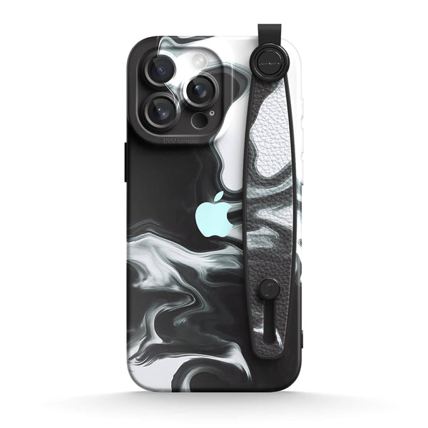Black White - iPhone Wrist Strap Case