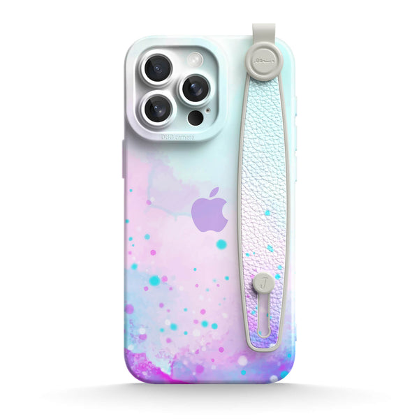 Watercolor Pink Blue - iPhone Wrist Strap Case