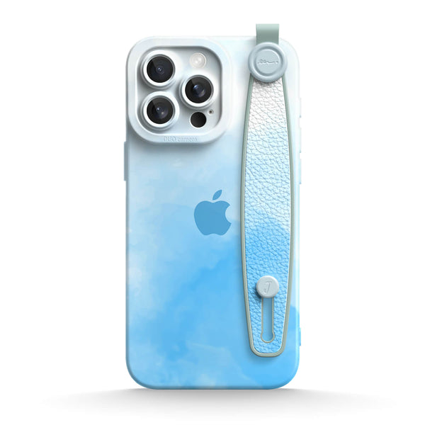 Watercolor Blue - iPhone Wrist Strap Case