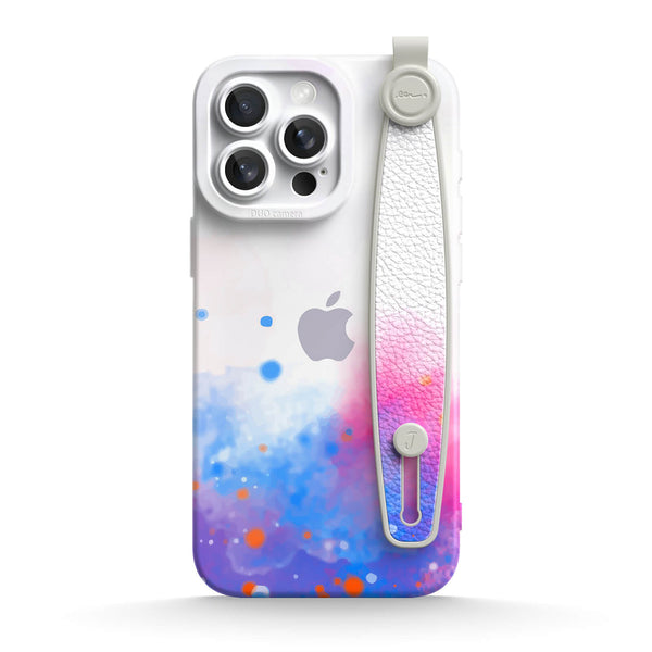 Sputter Pink Blue Purple - iPhone Wrist Strap Case