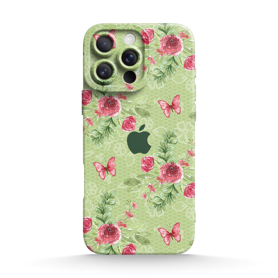 Butterfly Among Flowers - iPhone Case