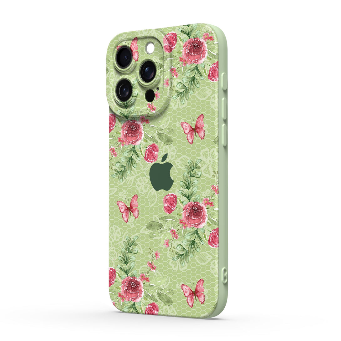 Butterfly Among Flowers - iPhone Case