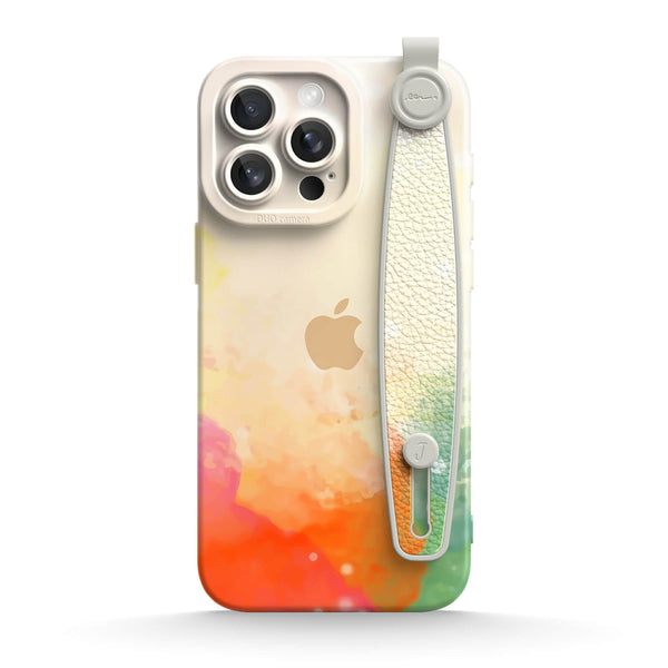 Sputter Green Orange Powder - iPhone Wrist Strap Case