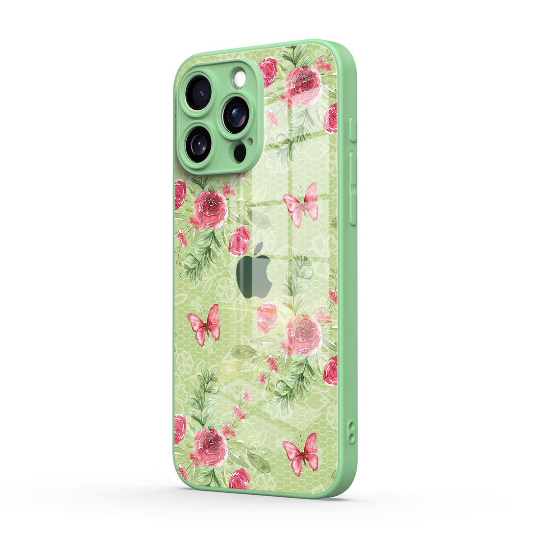 Butterfly Among Flowers - iPhone Case