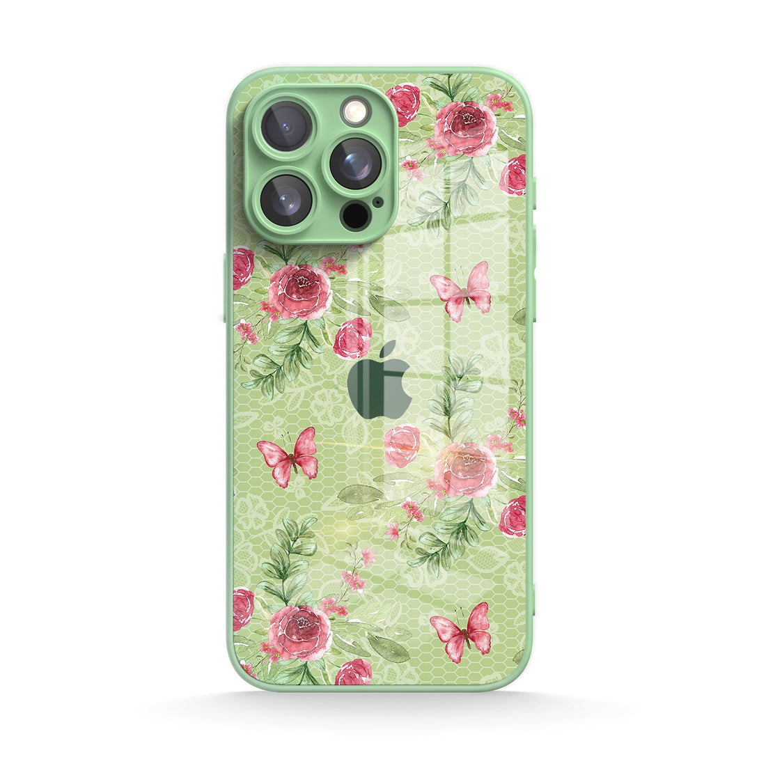 Butterfly Among Flowers - iPhone Case