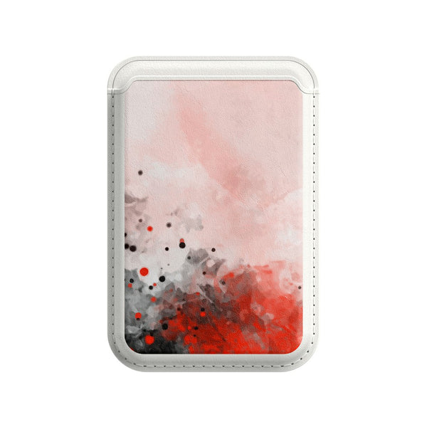 Encre Splash Rouge - Porte Cartes En Cuir